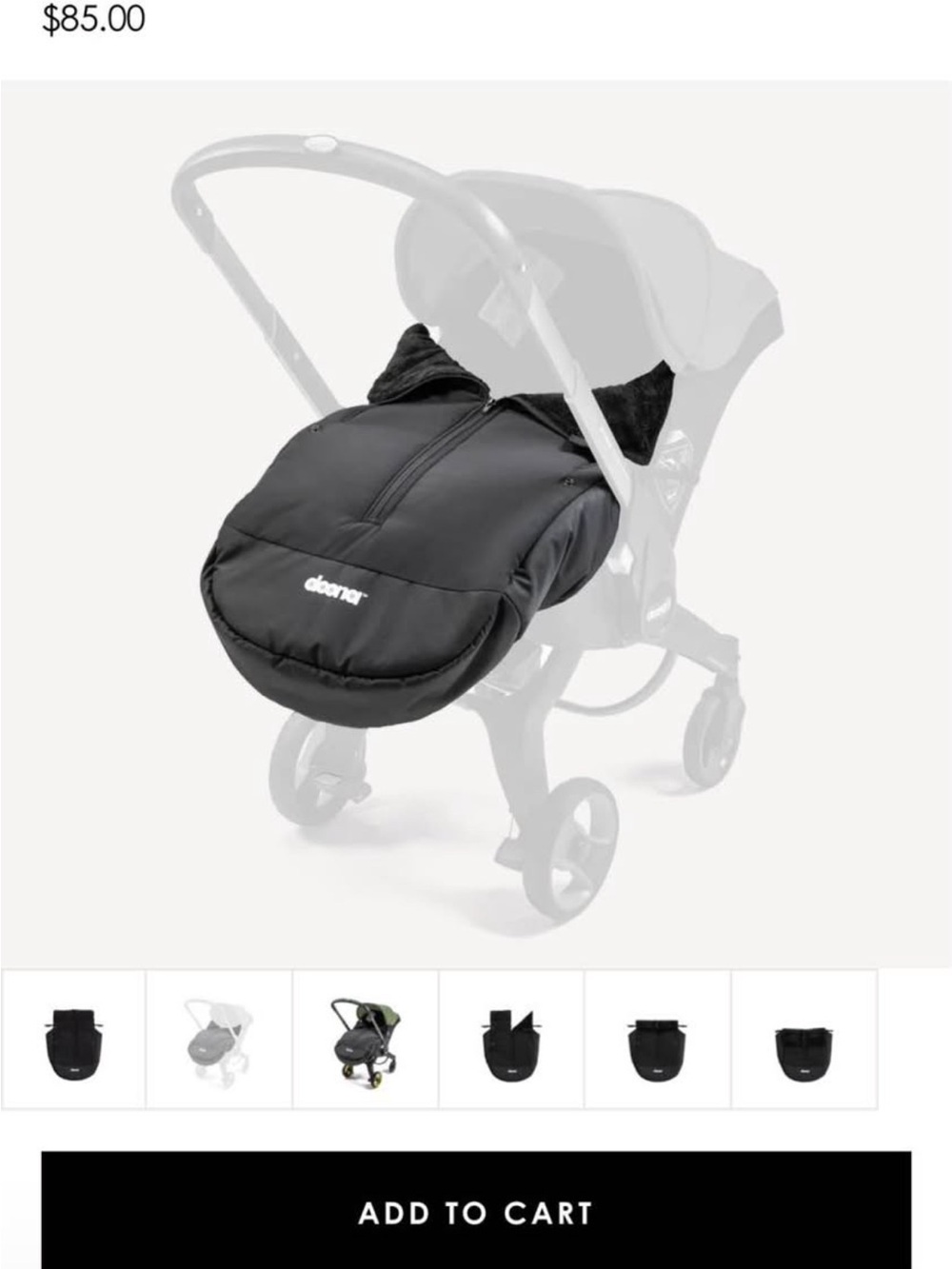 Doona Black Cozy Footmuff for Strollers